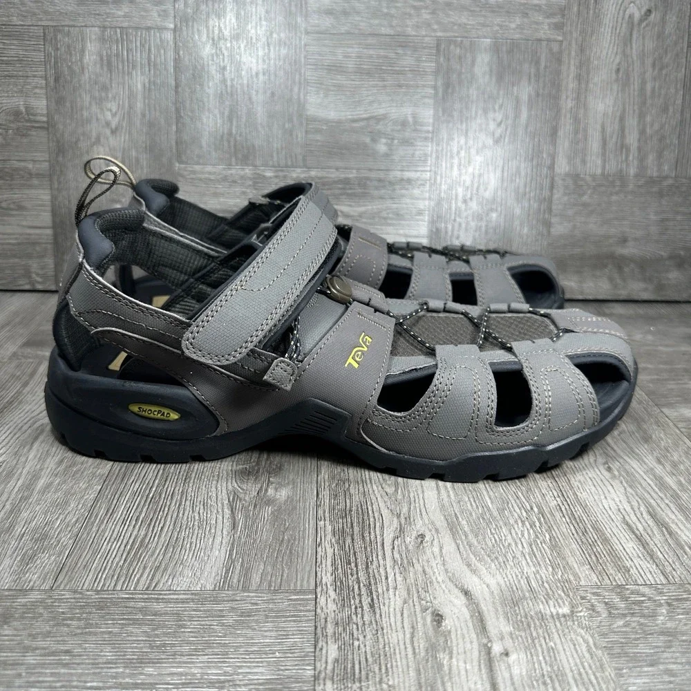Teva Omnium Fisherman Sandals Mens 13 Grey Hiking Water Outdoor Rugged NEW
